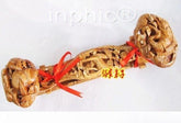 INPHIC-福祿壽雙頭桃木如意擺件桃木工藝品 增福增壽旺子孫 加厚款